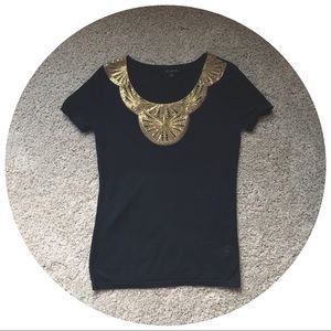 Black/gold Banana Republic top